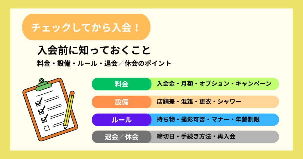 入会前に知っておくこと：料金・設備・ルール・退会/休会のポイント（チョコザップ）